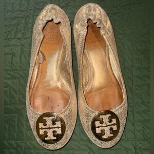 Tory Burch Gold Flats